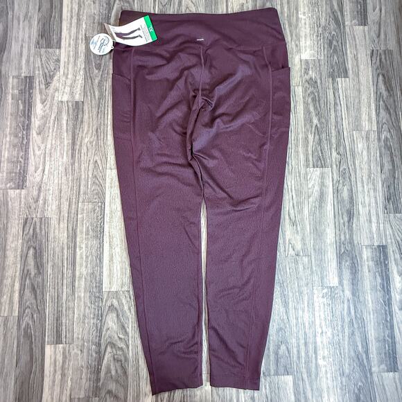 NWT Mondetta Brushed Jacquard Leggings XL Fudge Combo High Waist Pockets - Picture 2 of 11